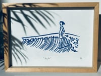 Image 1 of Lino print "Hang ten" - Signed Limited Edition.