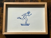 Image 1 of Lino print "Bucket Hat Skater Girl" - Signed Limited Edition.