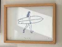 Image 1 of Lino print "Twin Fin Sister" - Signed Limited Edition.