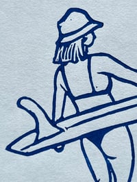 Image 2 of Lino print "Bucket Hat Surfer Girl" - Signed Limited Edition.
