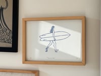 Image 2 of Lino print "Twin Fin Sister" - Signed Limited Edition.