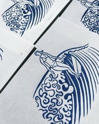 Image 2 of Lino print "Surfer Girl" - Signed Limited Edition.