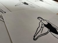 Image 2 of Lino print "Longboard Lady" - Signed Limited Edition.