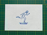 Image 3 of Lino print "Bucket Hat Skater Girl" - Signed Limited Edition.