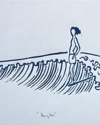 Image 3 of Lino print "Hang ten" - Signed Limited Edition.