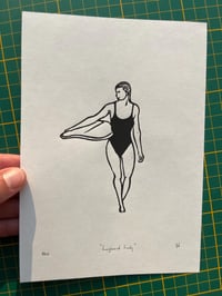 Image 3 of Lino print "Longboard Lady" - Signed Limited Edition.