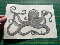 Image 3 of Lino print "Octopus" - Signed Limited Edition.