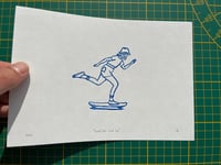 Image 4 of Lino print "Bucket Hat Skater Girl" - Signed Limited Edition.