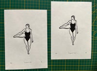 Image 4 of Lino print "Longboard Lady" - Signed Limited Edition.