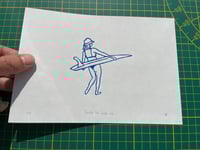Image 5 of Lino print "Bucket Hat Surfer Girl" - Signed Limited Edition.