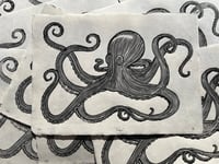 Image 4 of Lino print "Octopus" - Signed Limited Edition.