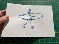 Image 5 of Lino print "Twin Fin Sister" - Signed Limited Edition.