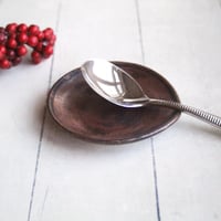Image 2 of Copper Metallic Spoon Rest, Handcrafted Spoon Dish for your Coffee Station, Made in USA