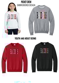 EMBROIDERED POCKET CREW  SWEATSHIRT