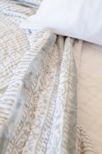 Image 4 of Light Blue Stripe Quilt