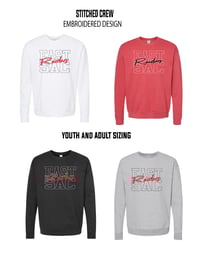 RUN STITCH EMBROIDERED  CREW  SWEATSHIRT