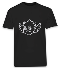Black Printed Cherub T-Shirt