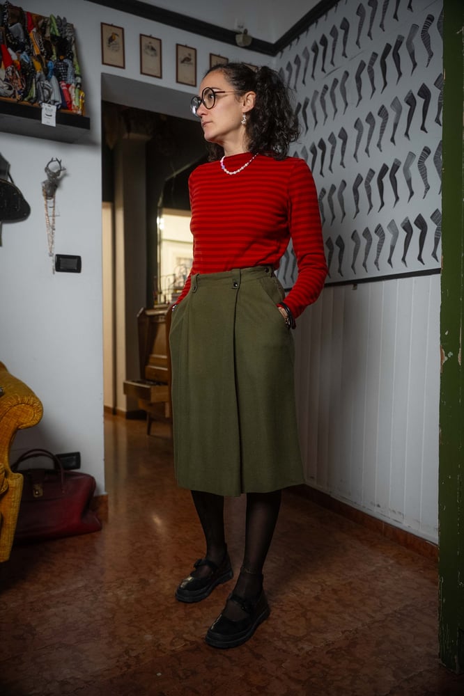 Image of Gonna verde militare