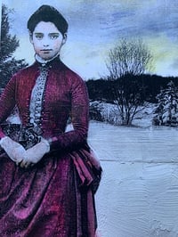 Image 3 of vintage woman and bunny  quality  art print 