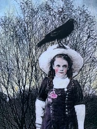 Image 1 of Crow girl quality art print from original mixed media painting 