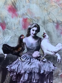 Image 1 of Chicken lady vintage fun quality art print