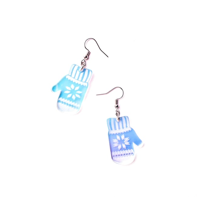 Iridescent Mitten Earrings