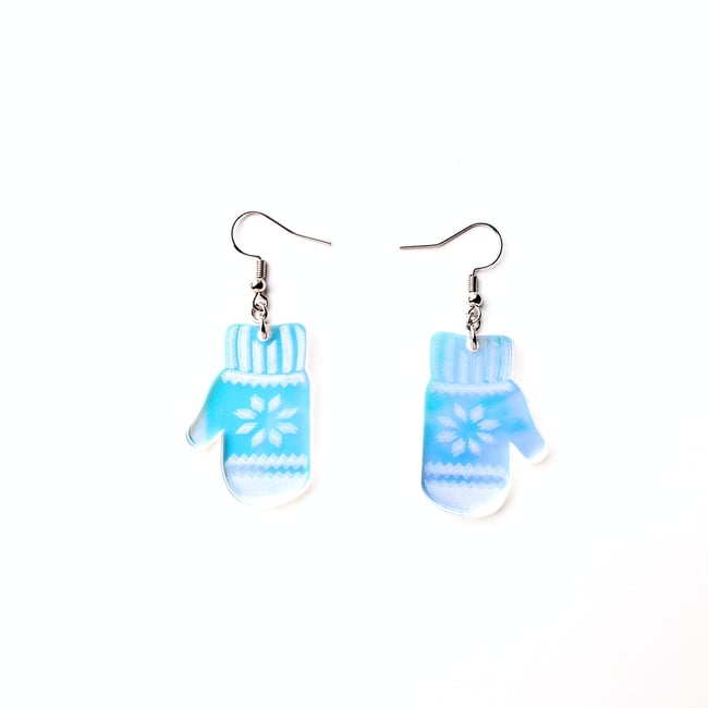 Iridescent Mitten Earrings