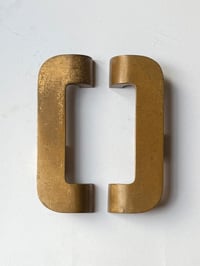 Image 2 of Pair of Art Deco Push Pull Door Handles in Bronze