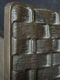 Image 3 of Bronze Push-Pull Door Handle with Basket-Work Relief Pattern