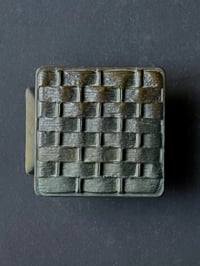 Image 1 of Bronze Push-Pull Door Handle with Basket-Work Relief Pattern