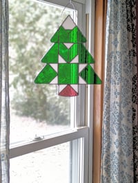 Image 3 of Stained Glass Evergreen Quilt Tree