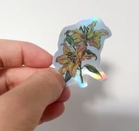 Image 1 of fleur holographique sticker/ Holographic flower stricker