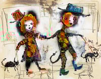 Walking The Cat 11 x 14 Paper Print