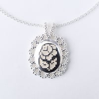 Image 1 of Doily Oval Pendant Necklace