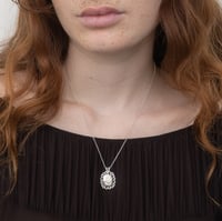 Image 3 of Doily Oval Pendant Necklace