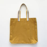 Image 3 of Ochre Canvas Tote Bags with Stripe Handles Each is One-of-a-Kind Upcycled 007:4 & 007:5 