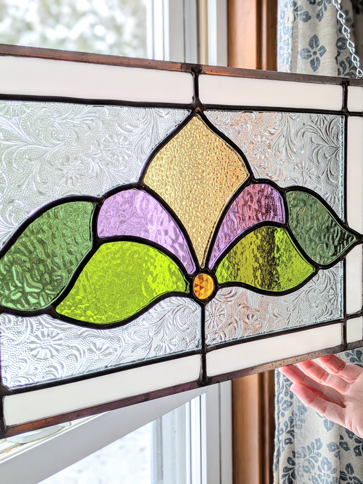 Victorian Floral Leaded Stained Glass Window | Tree Glass Studios
