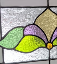 Image 3 of Victorian Floral Leaded Stained Glass Window