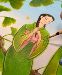 Image 2 of 'Ginkgo Whispers' 1/1 Artist Embellished Canvas Wrap