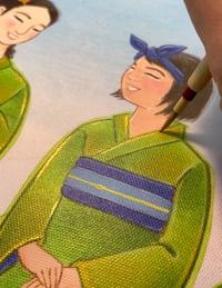 Image 4 of 'Ginkgo Whispers' 1/1 Artist Embellished Canvas Wrap