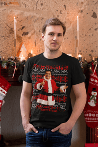 Image 5 of Abrazame Que El Tiempo Pasa Holiday T-Shirt - Feliz Navidad Design