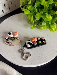Image 1 of Sushi platter magnets and keychain 
