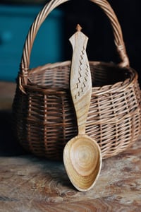 Image 4 of Chip carved cherry wood eating spoon 