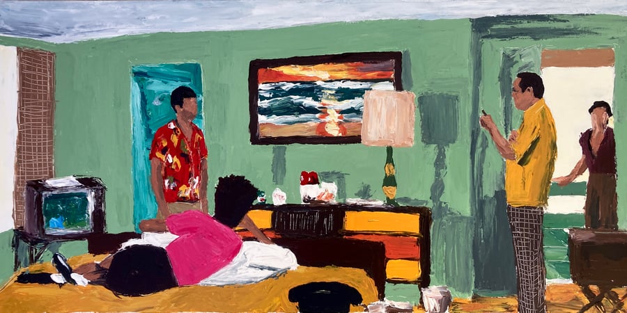 Image of Tony does a job for Omar (original on canvas)