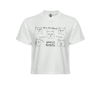 Image 1 of PRE-ORDER: Poets Square Cats "He's My Uncle Potato" Ladies boxy T-shirt