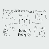 Image 2 of PRE-ORDER: Poets Square Cats "He's My Uncle Potato" Ladies boxy T-shirt