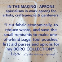 Image 10 of Beige Denim Tote Bag, Upcycled One-of-a-Kind with Stripe Handles. Medium size. 007:2 Boro