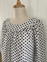 Image 1 of Navy Spot Smock Top