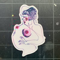 Image 1 of Free the Nipple: Maybeline Vinyl Sticker • Original Art • 2.5" × 3.5"