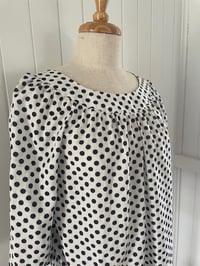 Image 2 of Navy Spot Smock Top